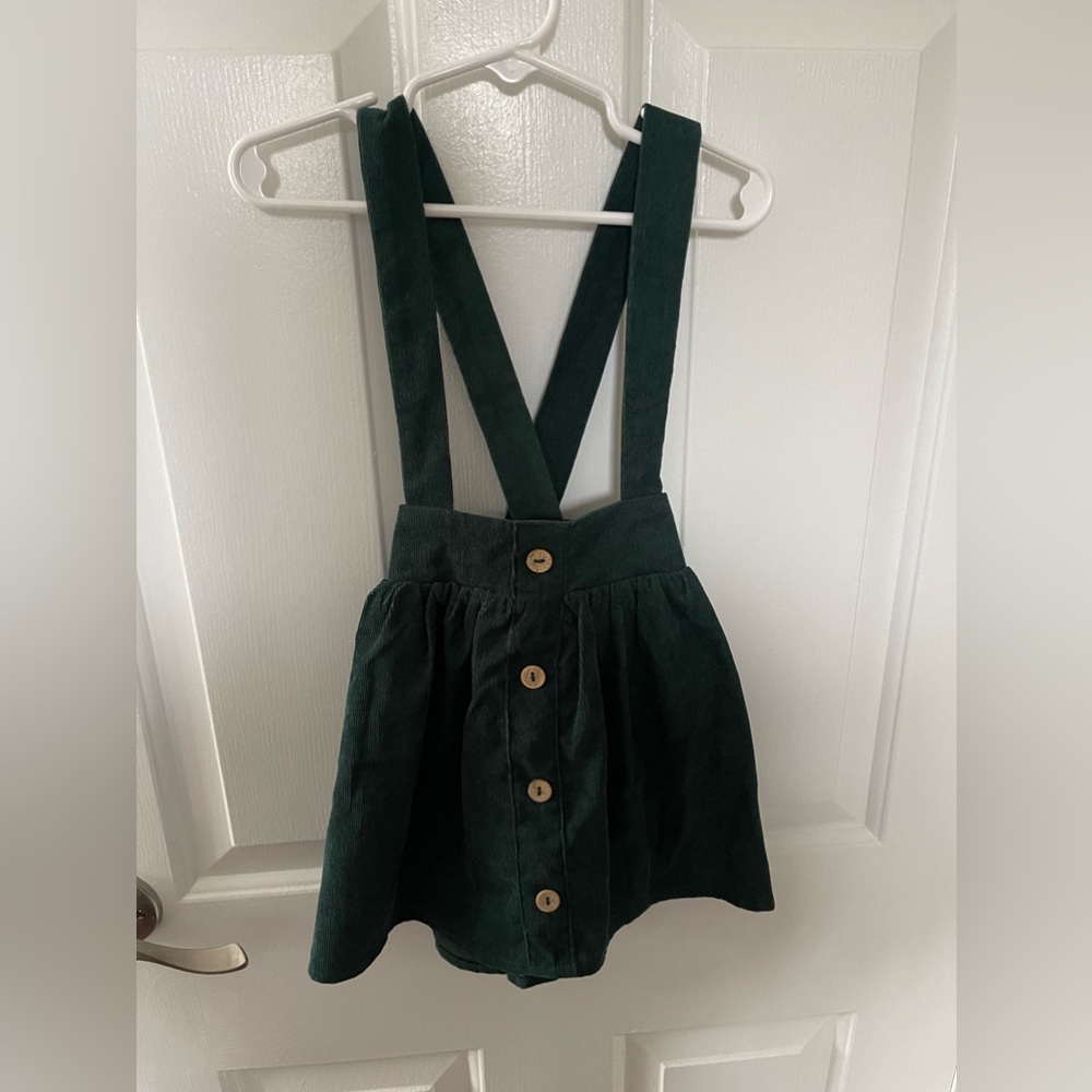 Bailey's Blossom Green pinafore toddler girl skirt. Size 4T